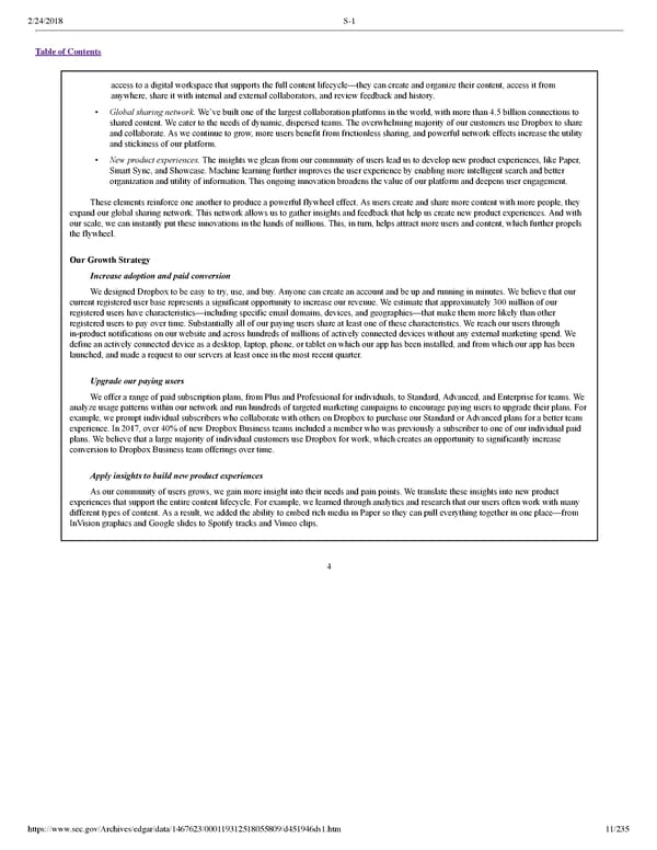 Dropbox S-1 | Interactive Prospectus - Page 11