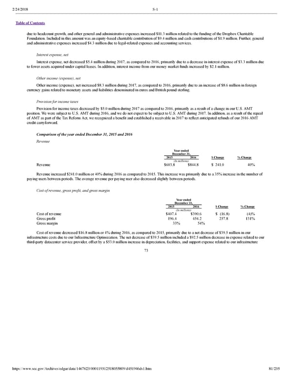 Dropbox S-1 | Interactive Prospectus - Page 81