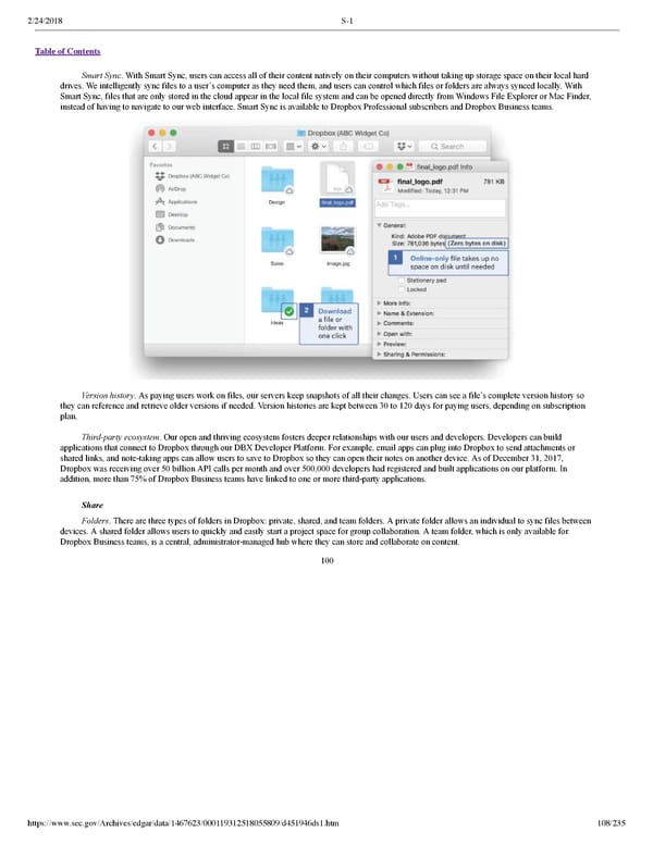 Dropbox S-1 | Interactive Prospectus - Page 108